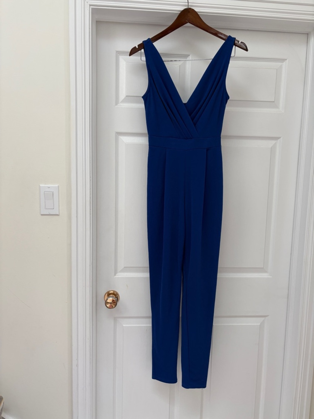 Eclipse Deep V Navy Blue Sleeveless Jumpsuit